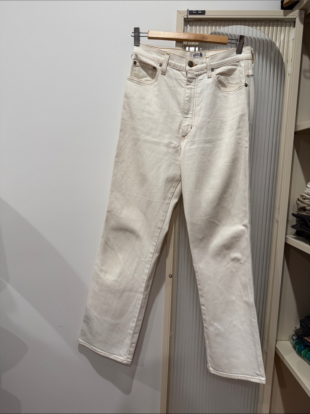 Agolde Cream High-Rise Jeans sz 28! Stretchy!